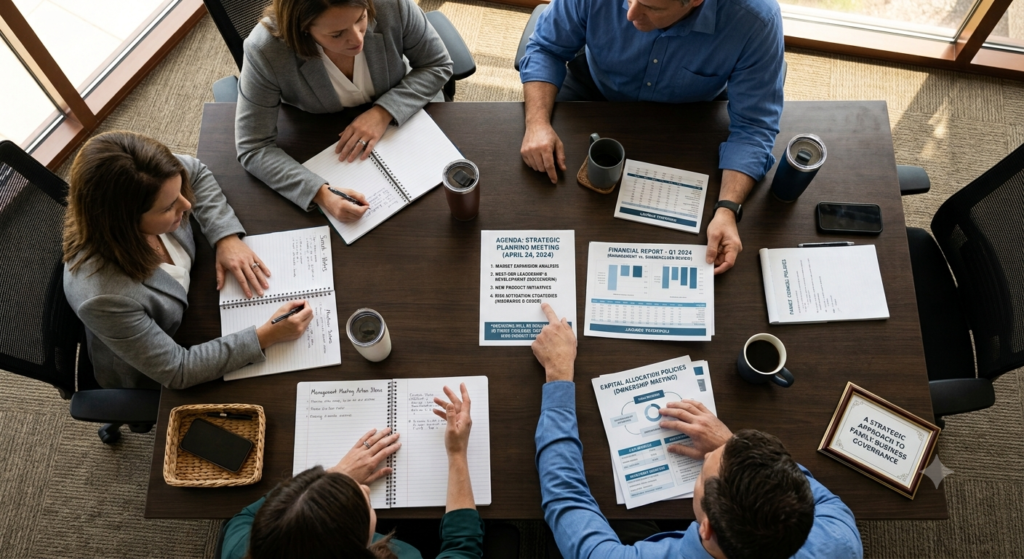 A family business meeting agenda that holds up