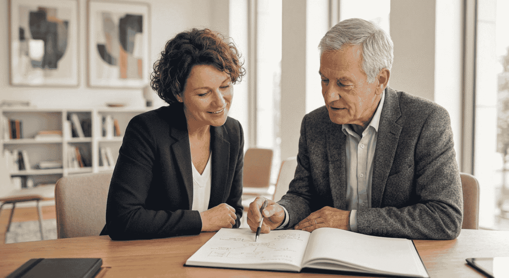 Business owner reflecting on business goals and priorities